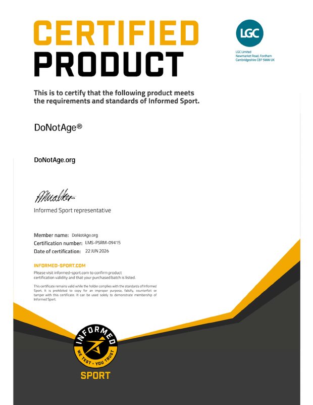 Informed Sport certificate LMS-PSRM-09415